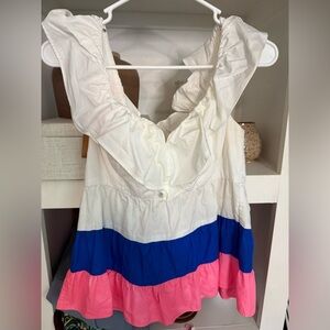 Lilly Pulitzer White, Blue, and Pink Tank Top